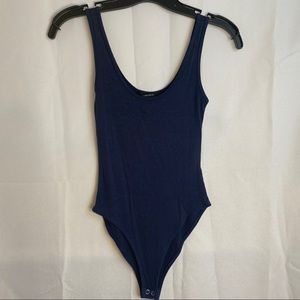 Navy Ribbed Tank Bodysuit